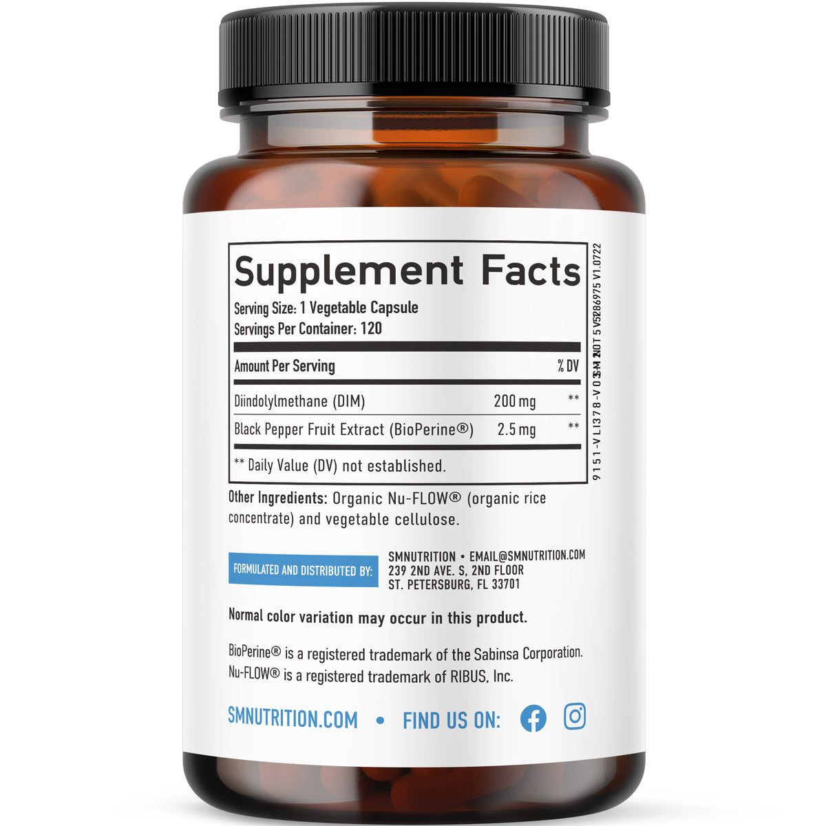 DIM Supplement 200 mg (120 Ct) | Estrogen Balance for Women & Men | Hormone Balance, Hormonal Acne Supplements, Menopause, Antioxidant & PMS Support | Doctor-Formulated & Non-GMO | 4 Month Supply