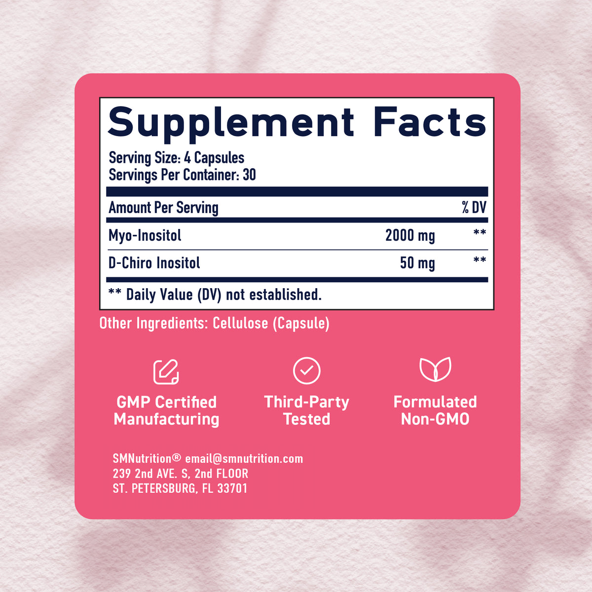 Myo & D-Chiro Inositol, 40:1 Ratio (120 Capsules)