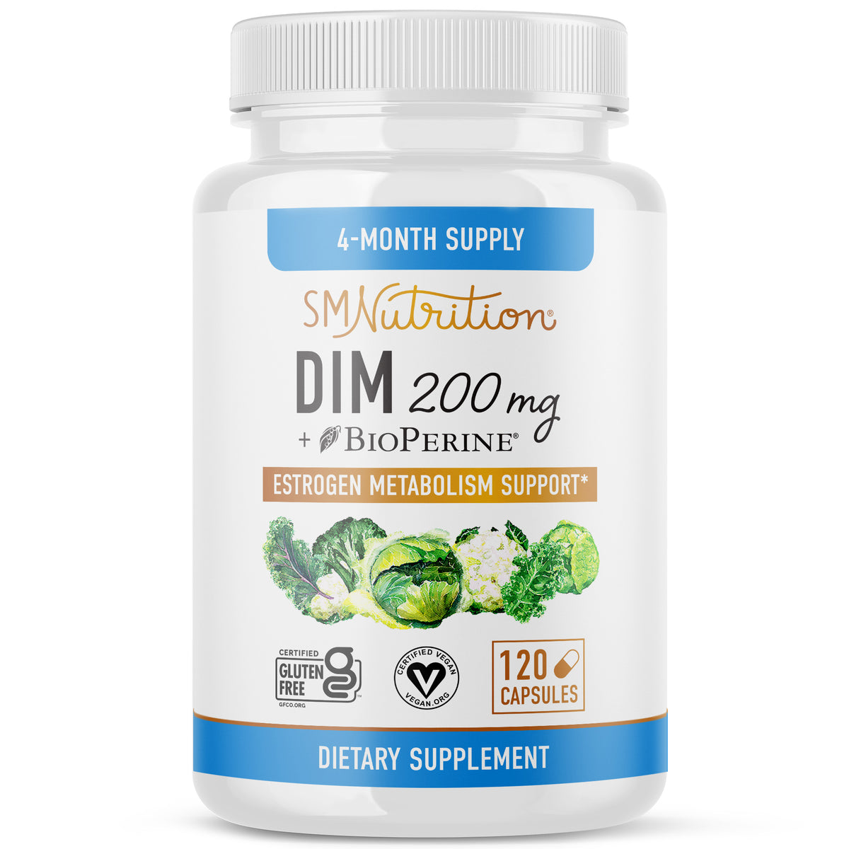 DIM 200mg with BioPerine, 120 Capsules