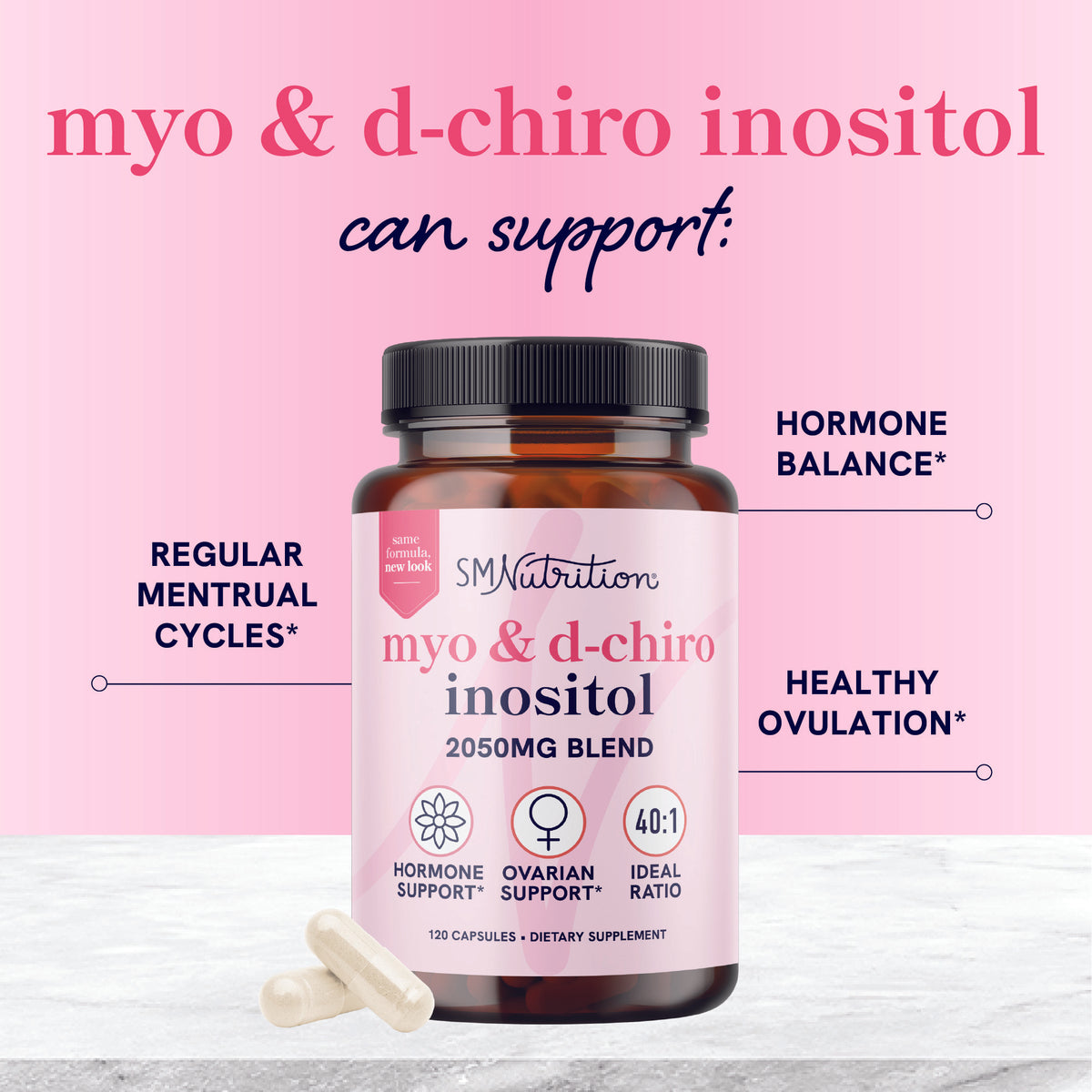 Myo &amp; D-Chiro Inositol, 40:1 Ratio (60 Capsules)