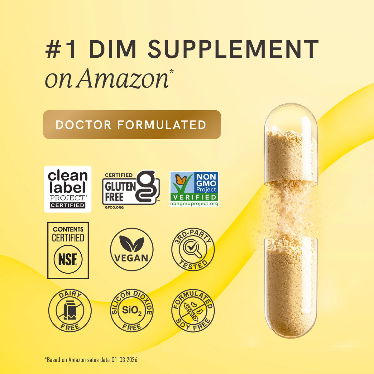 DIM Supplement 200 mg (120 Ct) | Estrogen Balance for Women & Men | Hormone Balance, Hormonal Acne Supplements, Menopause, Antioxidant & PMS Support | Doctor-Formulated & Non-GMO | 4 Month Supply