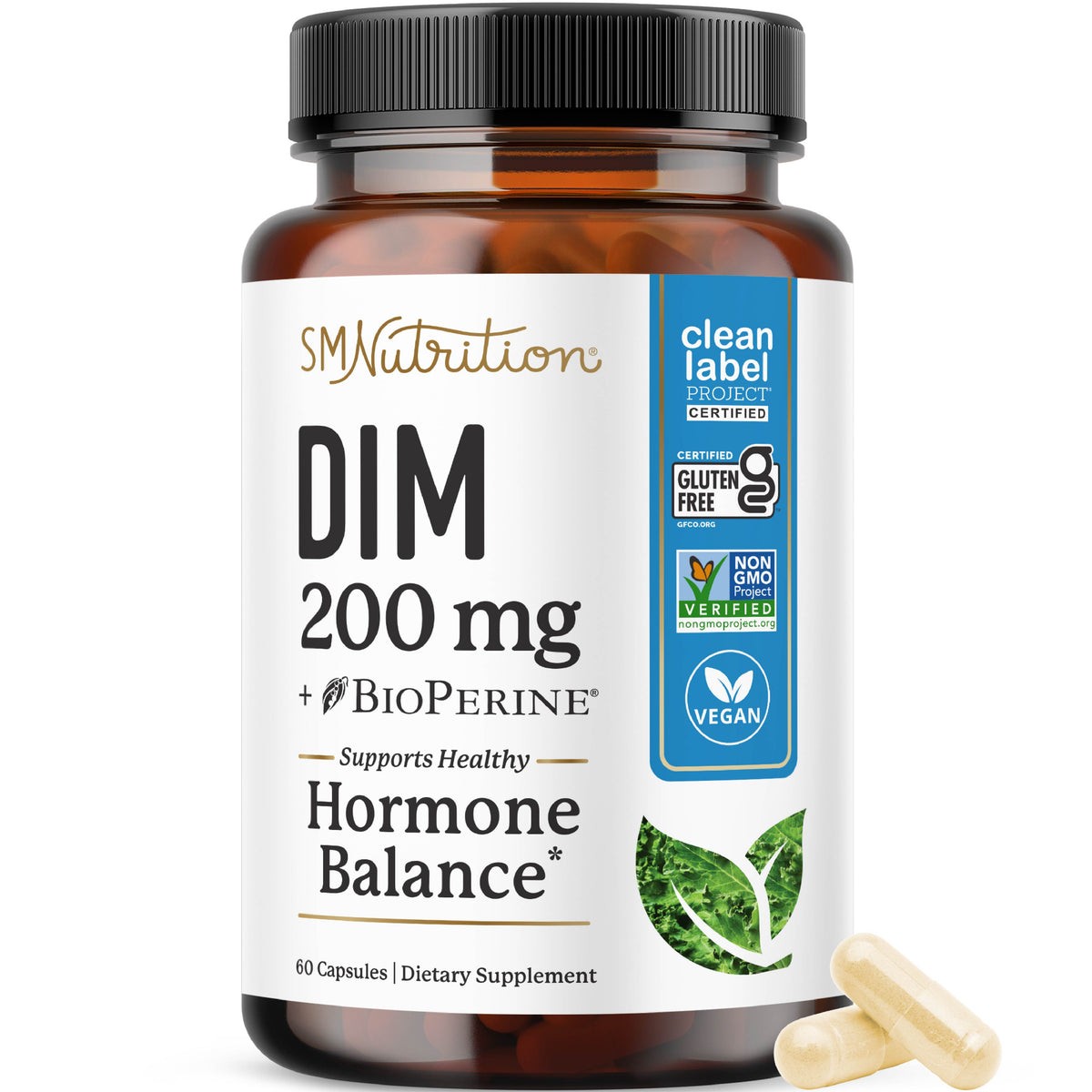 DIM 200mg with BioPerine, 60 Capsules