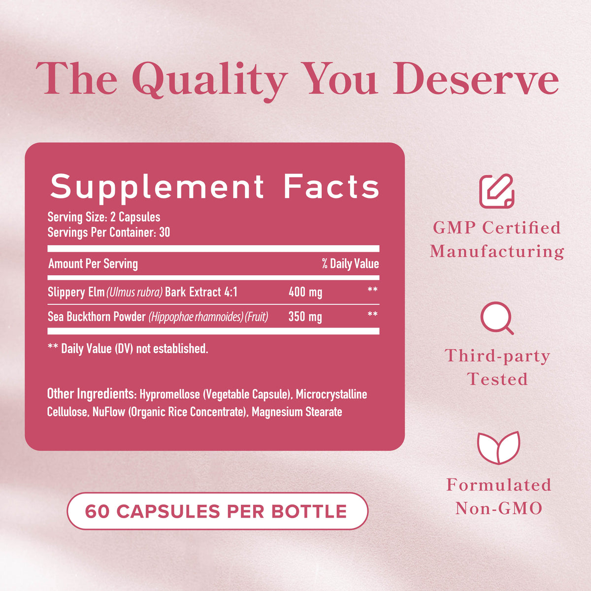 Slippery Elm Bark & Sea Buckthorn Capsules