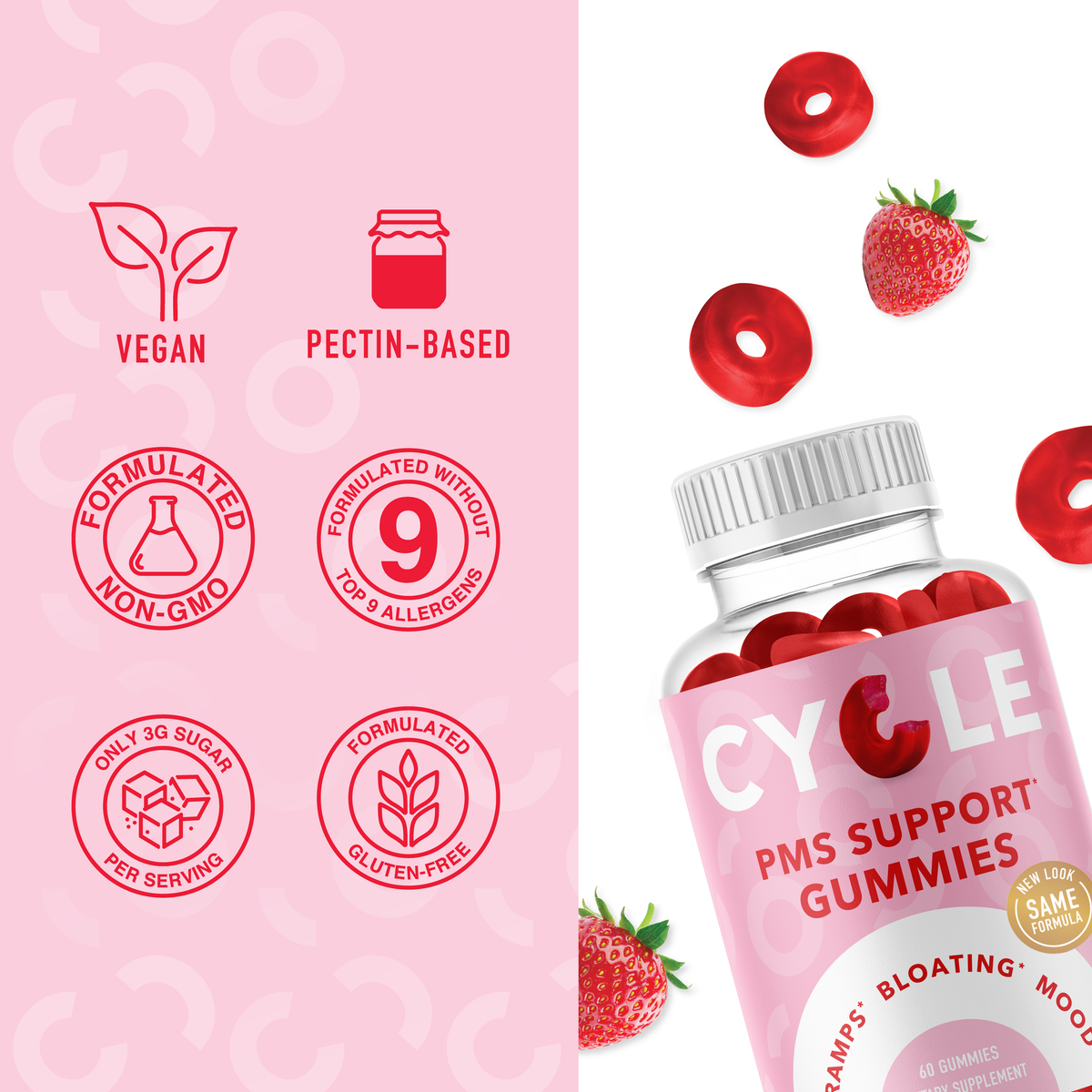 CYCLE PMS Relief Gummies, 60 Ct.