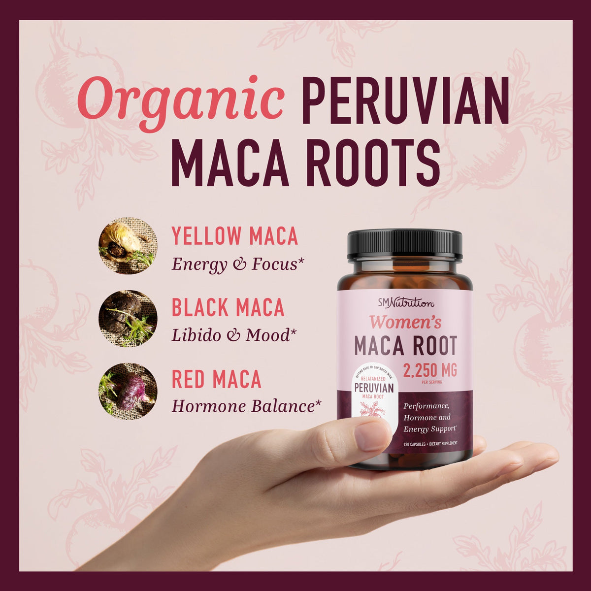 Organic Maca Root 2250MG - 40 Servings - SMNutrition