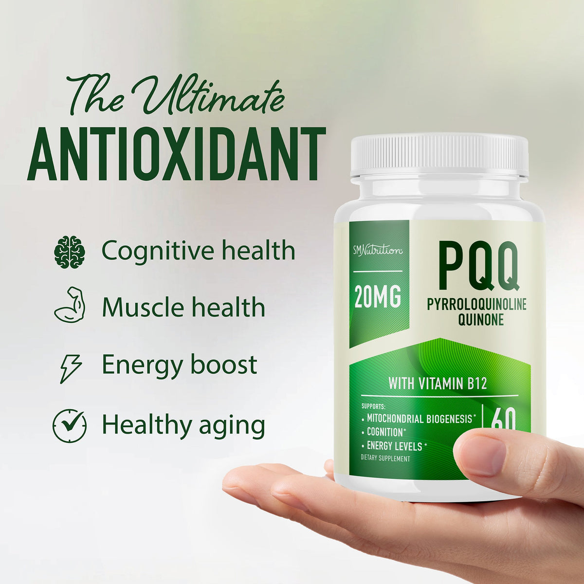 PQQ 20MG, 60 Capsules - SMNutrition