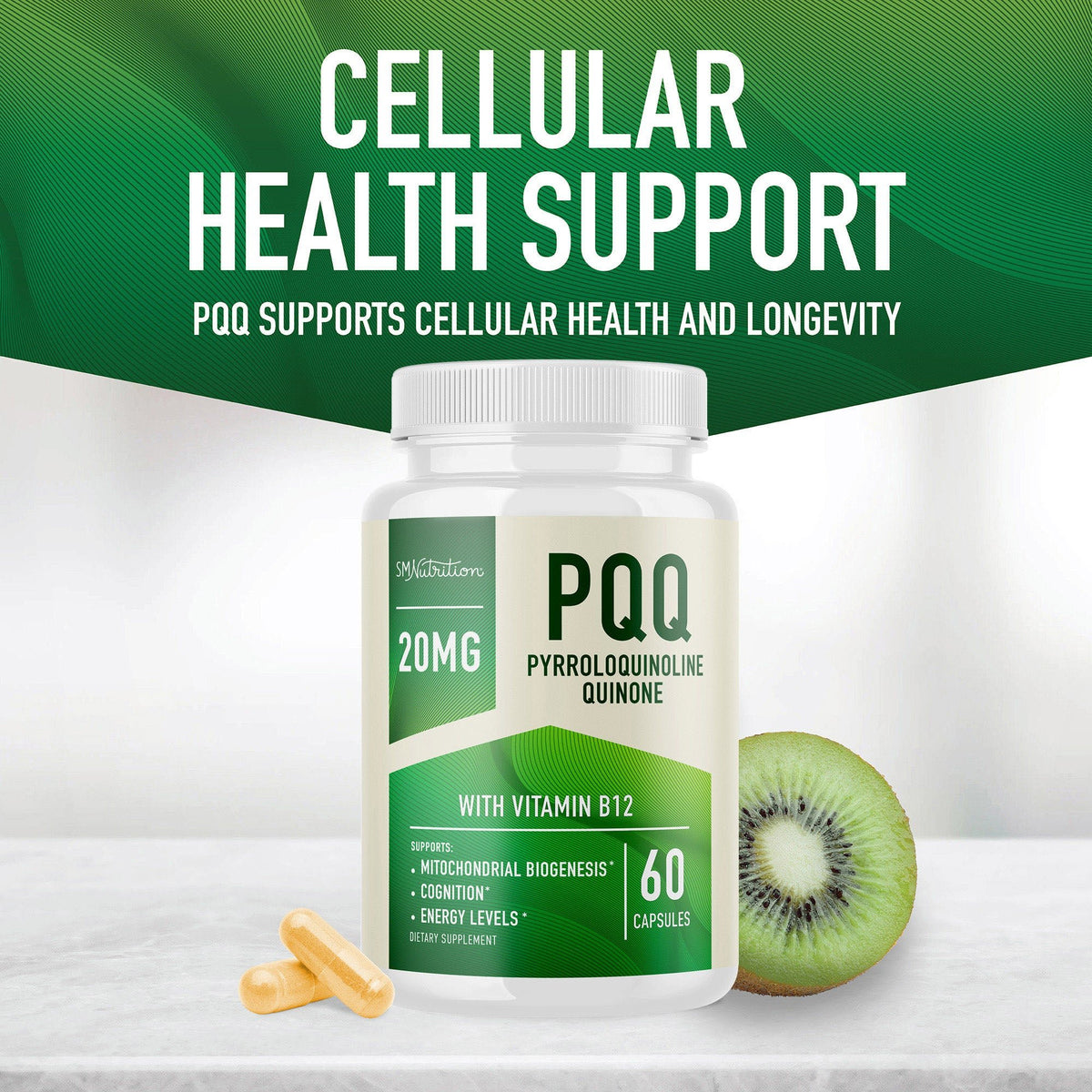 PQQ 20MG, 60 Capsules - SMNutrition