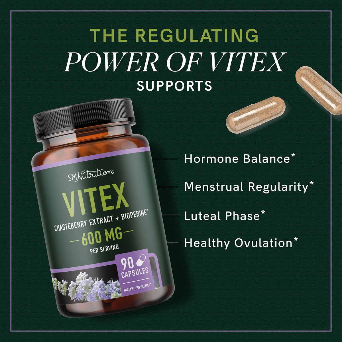 Vitex, 90 Capsules, 600mg Servings - SMNutrition